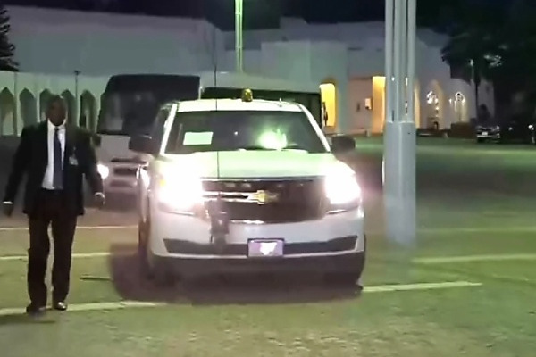 Arrival of US Secretary of State Blinken at State House in Armored Chevrolet Suburban SUV Captured in a Moment