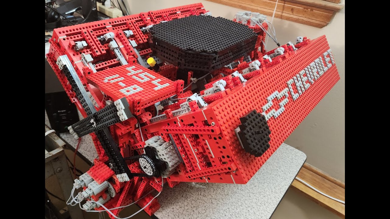 Individual Constructs Massive Lego Big-Block V8 Engine and Gearbox