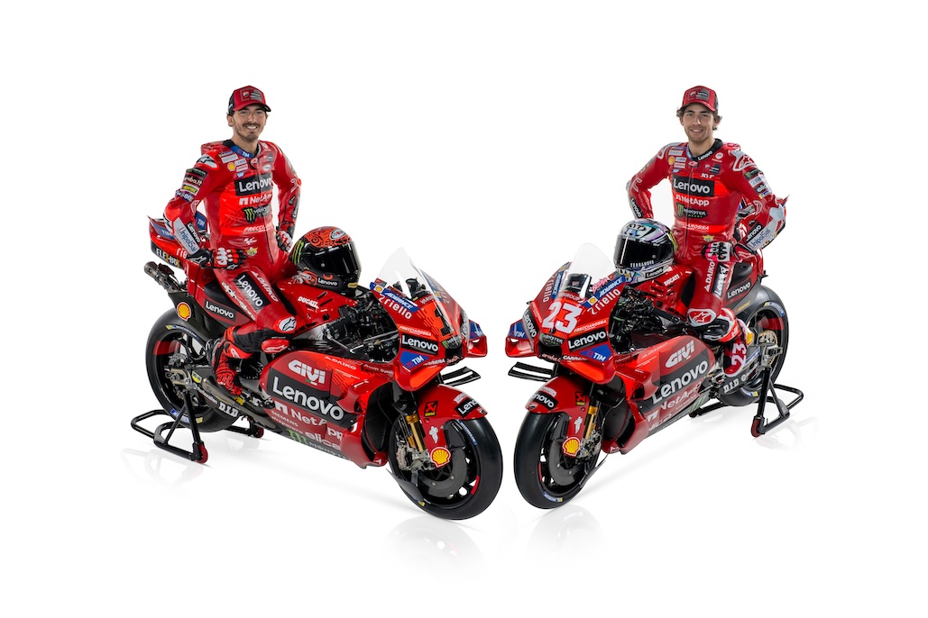 The 2024 livery is revealed by the Ducati Lenovo Team in Madonna di Campiglio.