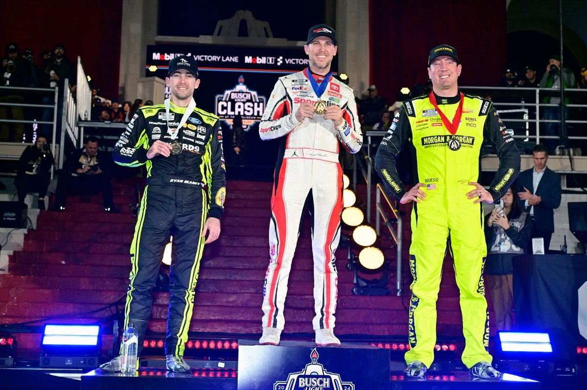 Denny Hamlin holds off Busch to win NASCAR’s L.A. Clash