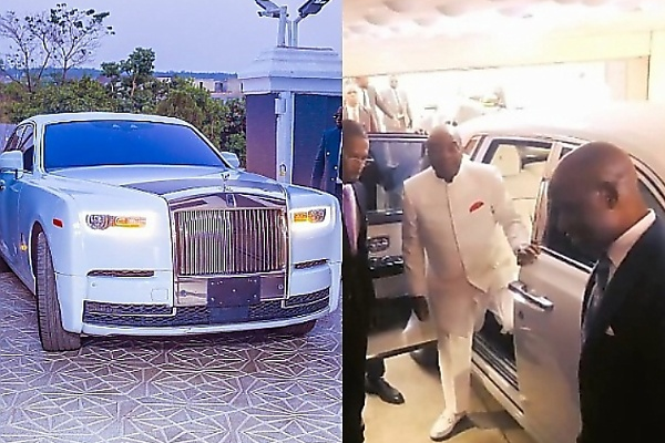 Watch : Moment Bishop Oyedepo Arrived At COZA In A Rolls-Royce Phantom 8 Worth N800 Million
