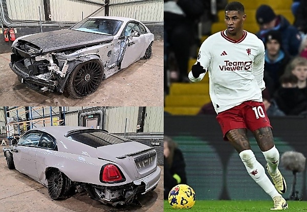 Man U Star Marcus Rashford Puts His Wrecked Rolls-Royce Up For Auction – Bidding Now At $194,000