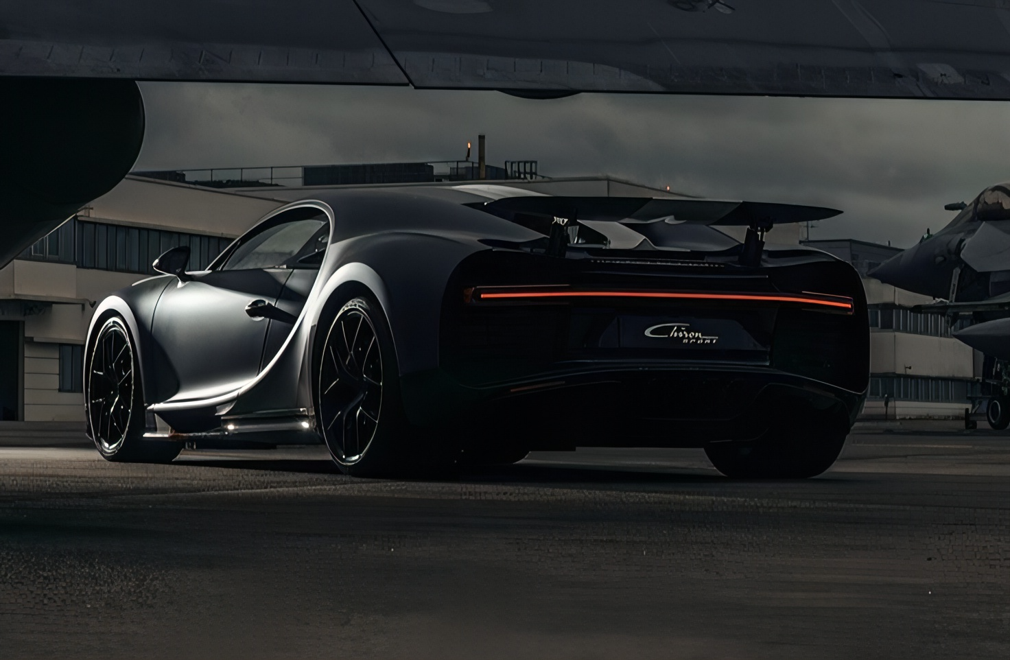 Black Coloured Bugatti Chiron