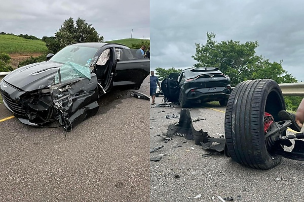 Aston Martin DBX Worth Over ₦600 Million Met Its End In A Crash With A Tipper Truck In South Africa