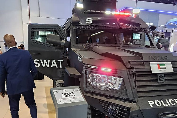 Today’s Photos : IGP Egbetokun Checks Out INKAS Titan DS SWAT At The 14th World Police Summit In Dubai, UAE