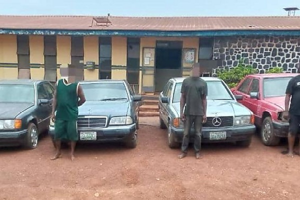 Four Stolen Mercedes Cars, Numerous Car Keys Recovered From Car-stealing Syndicate In Enugu