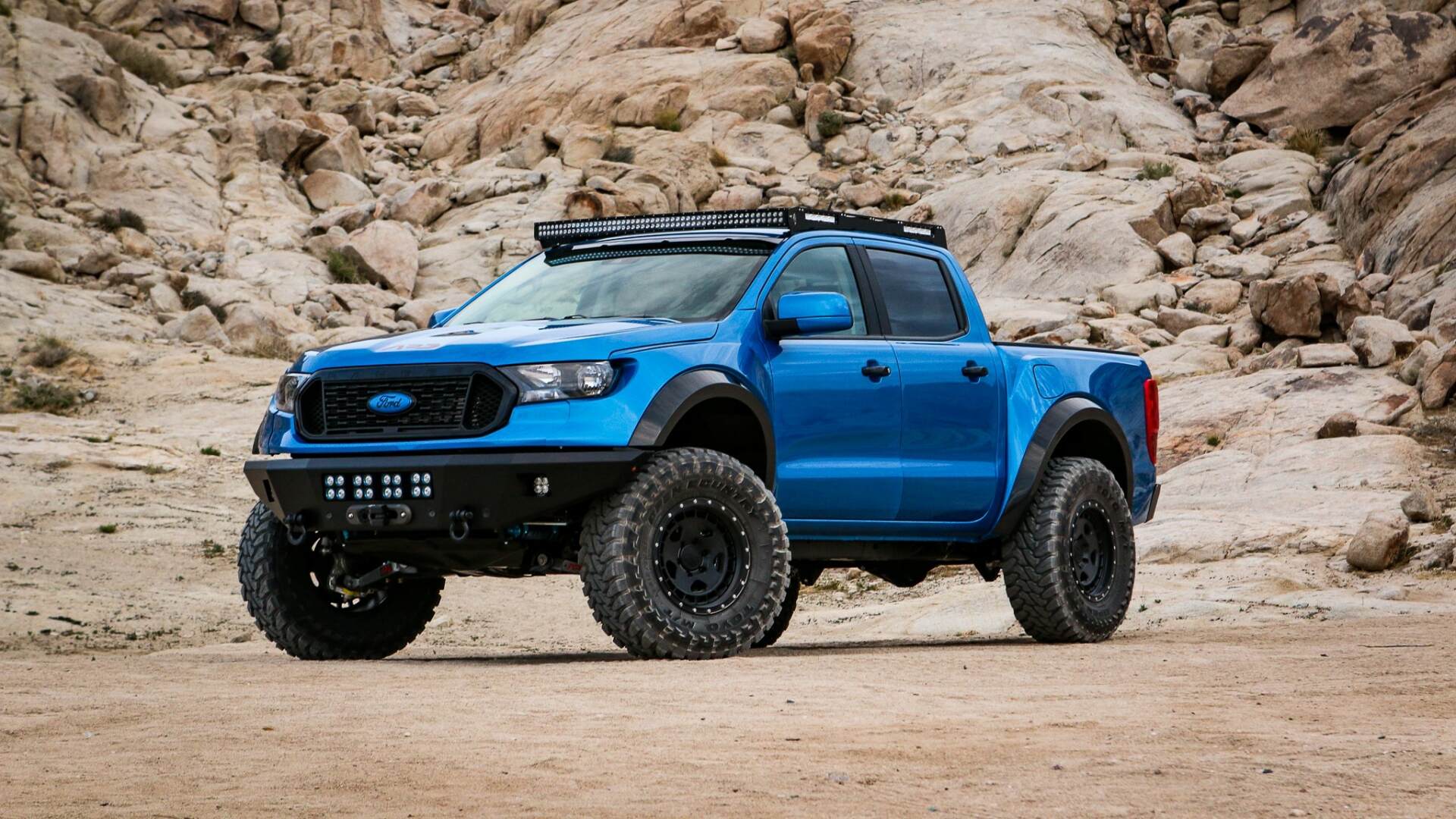A Blue Ford Ranger