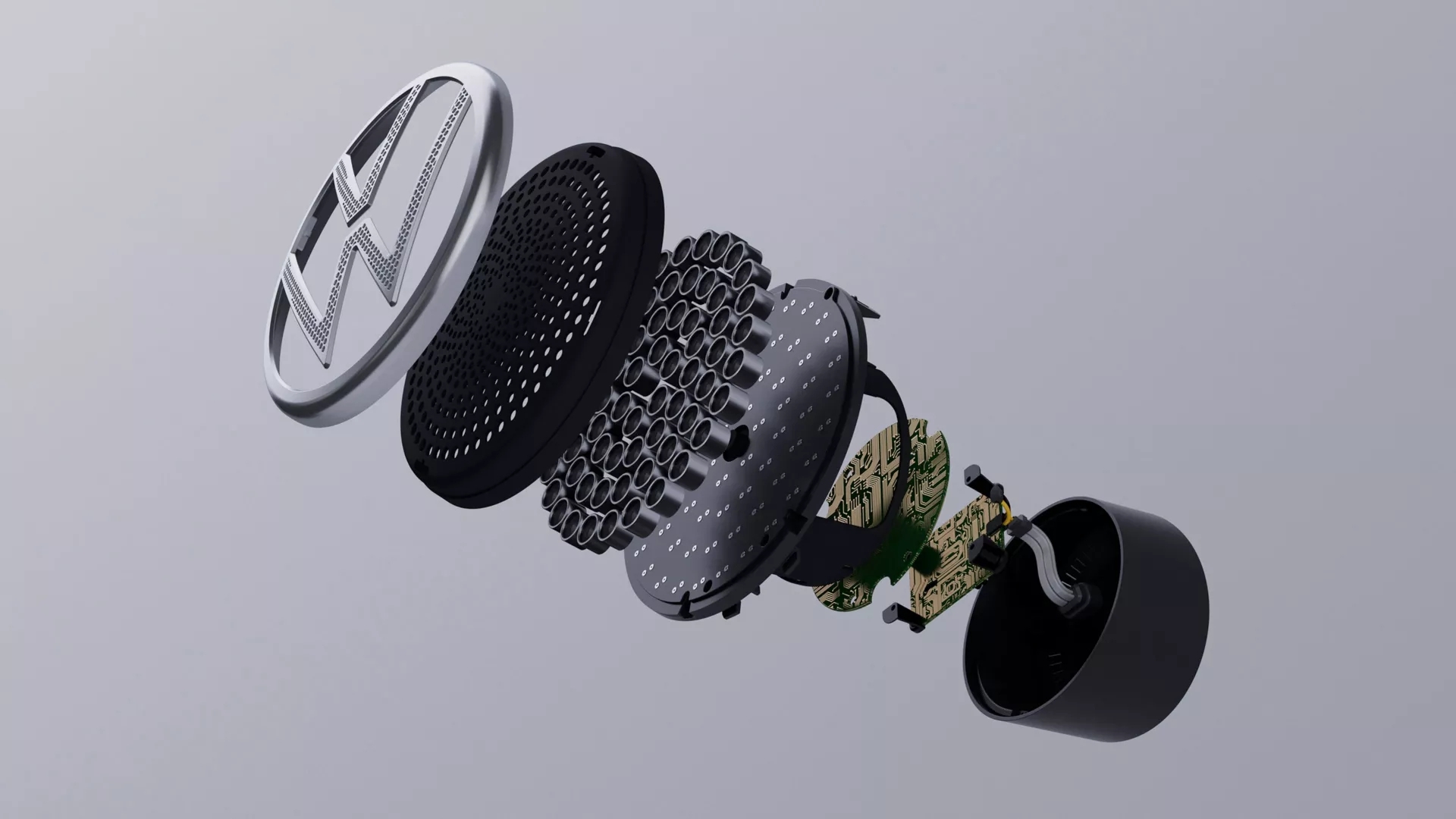 The Several Components That Come Together To Form The RooBadge (Credits Volkswagen)