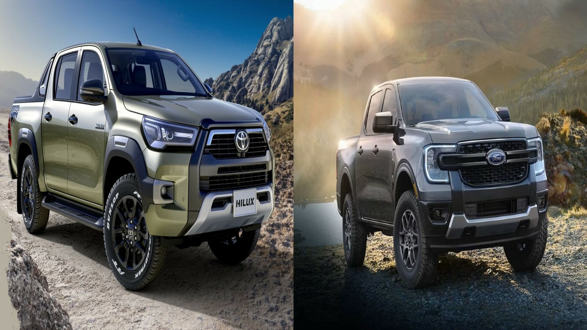 A Toyota HiLux (Left) And A Ford Ranger (Right)
