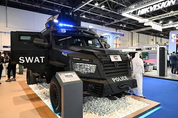 IGP Egbetokun Examines INKAS Titan DS SWAT Vehicle at 14th World Police Summit in Dubai, UAE