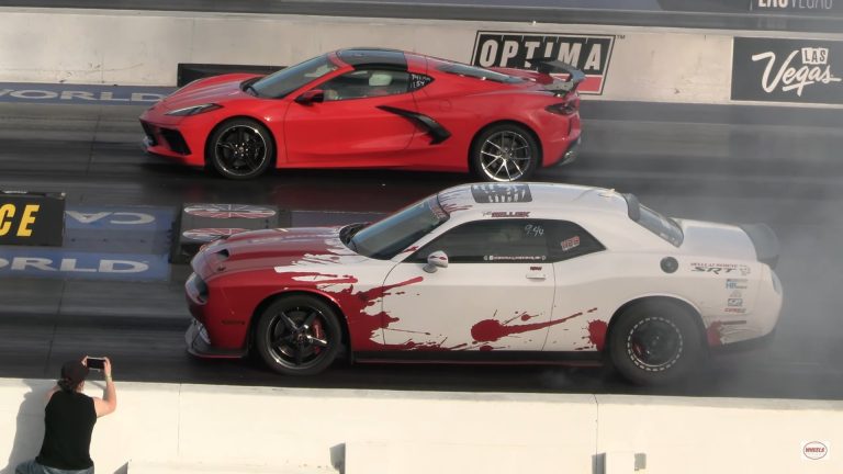 Muscle Car Showdown Dodge Charger vs. Corvette Quarter Mile Clash
