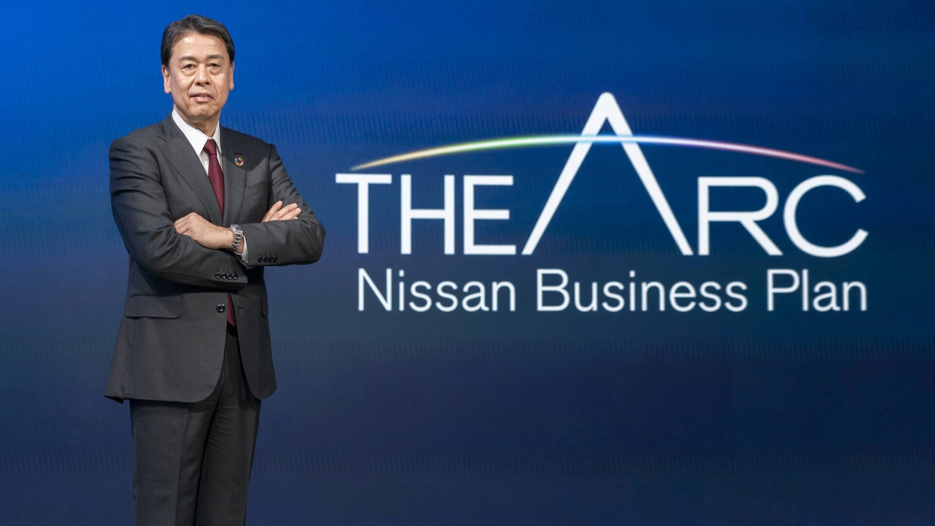Nissan CEO Makoto Uchida Launching The Arc Business Plan (Credits: Nissan)