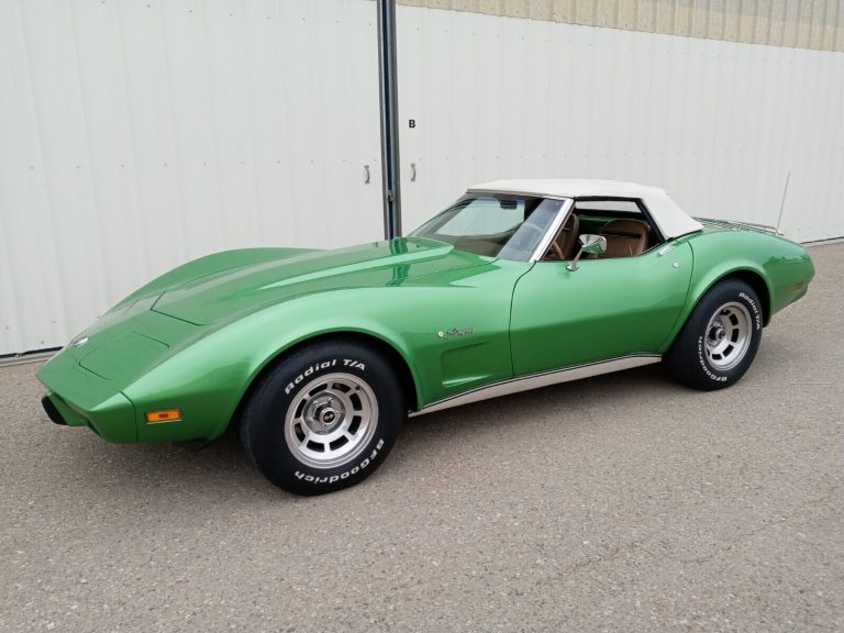 Rare Find 1975 Bright Green Corvette Convertible in Pristine Condition