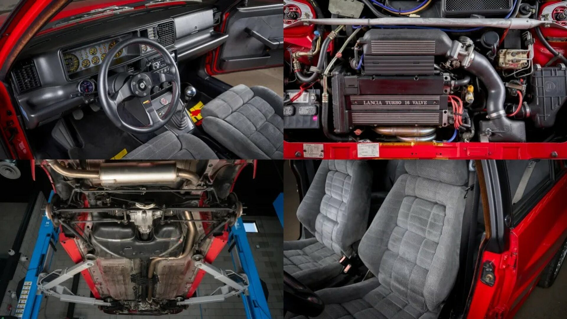 The Interior, Engine Bay, And Undercarriage Of The1992 Lancia Delta Integrale Evo 1 Thats On Auction (Credits Bring A Trailer)