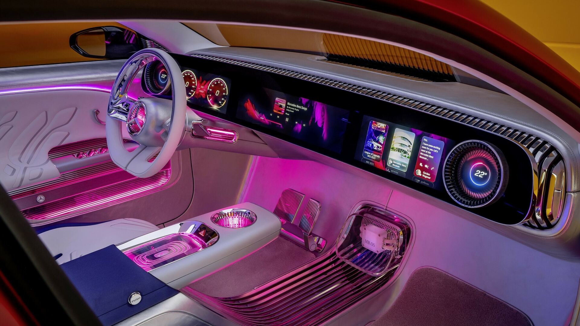 The Interior, Steering, Dashboard, And Central Console Of A Mercedes-Benz Concept CLA Class (Credits Mercedes-Benz Media Newsroom USA )