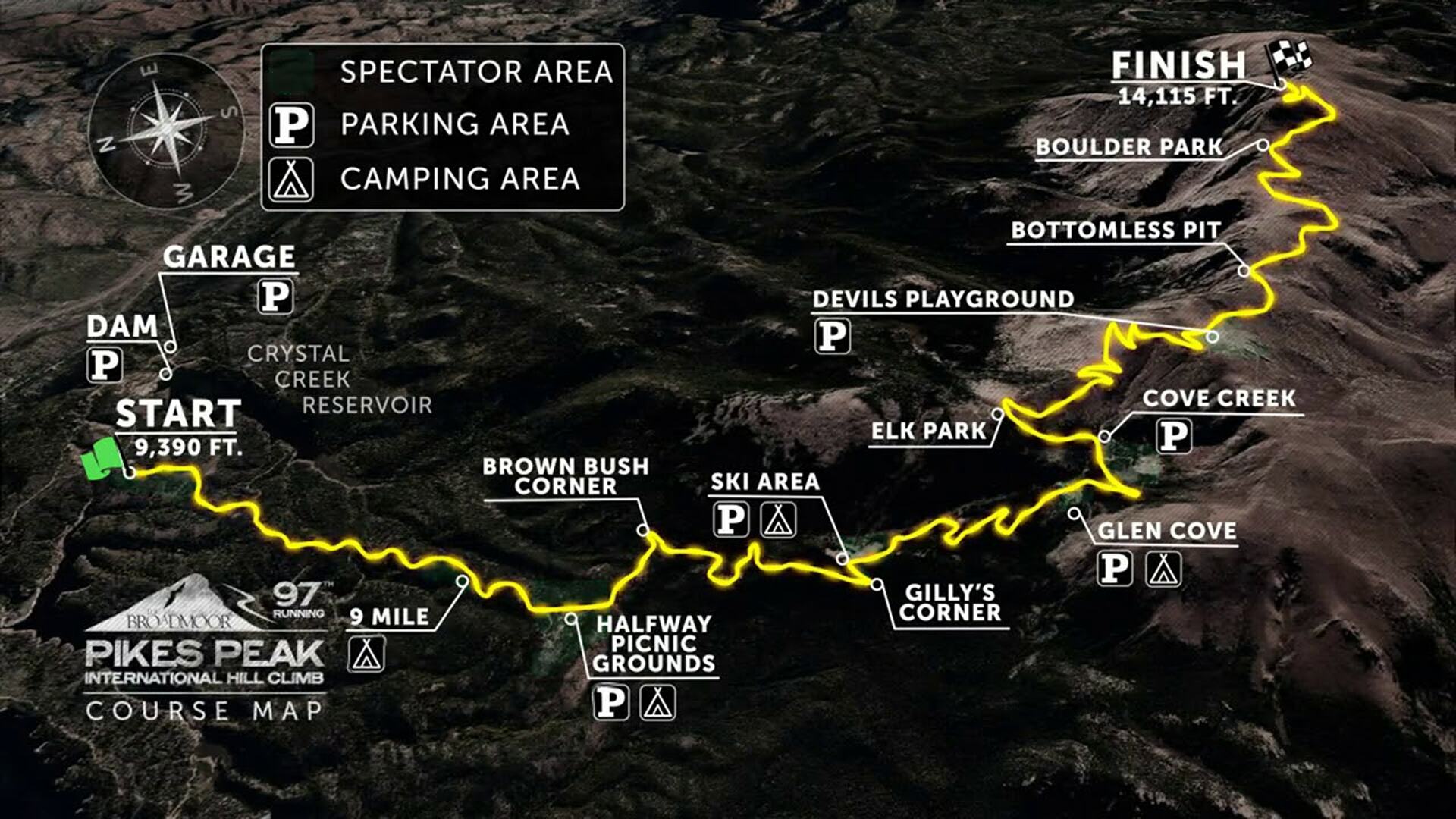 The Map Of The Pikes Peak International Hill Climb