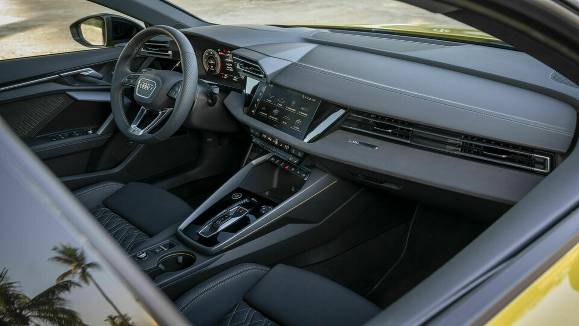 The Steering And Dashboard Of The Audi A3 Allstreet