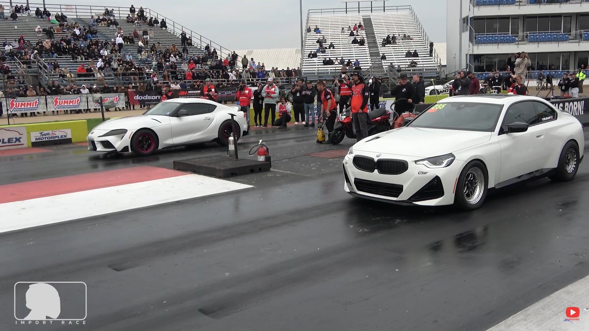 Toyota GR Supra vs. BMW M240i Dragstrip Showdown