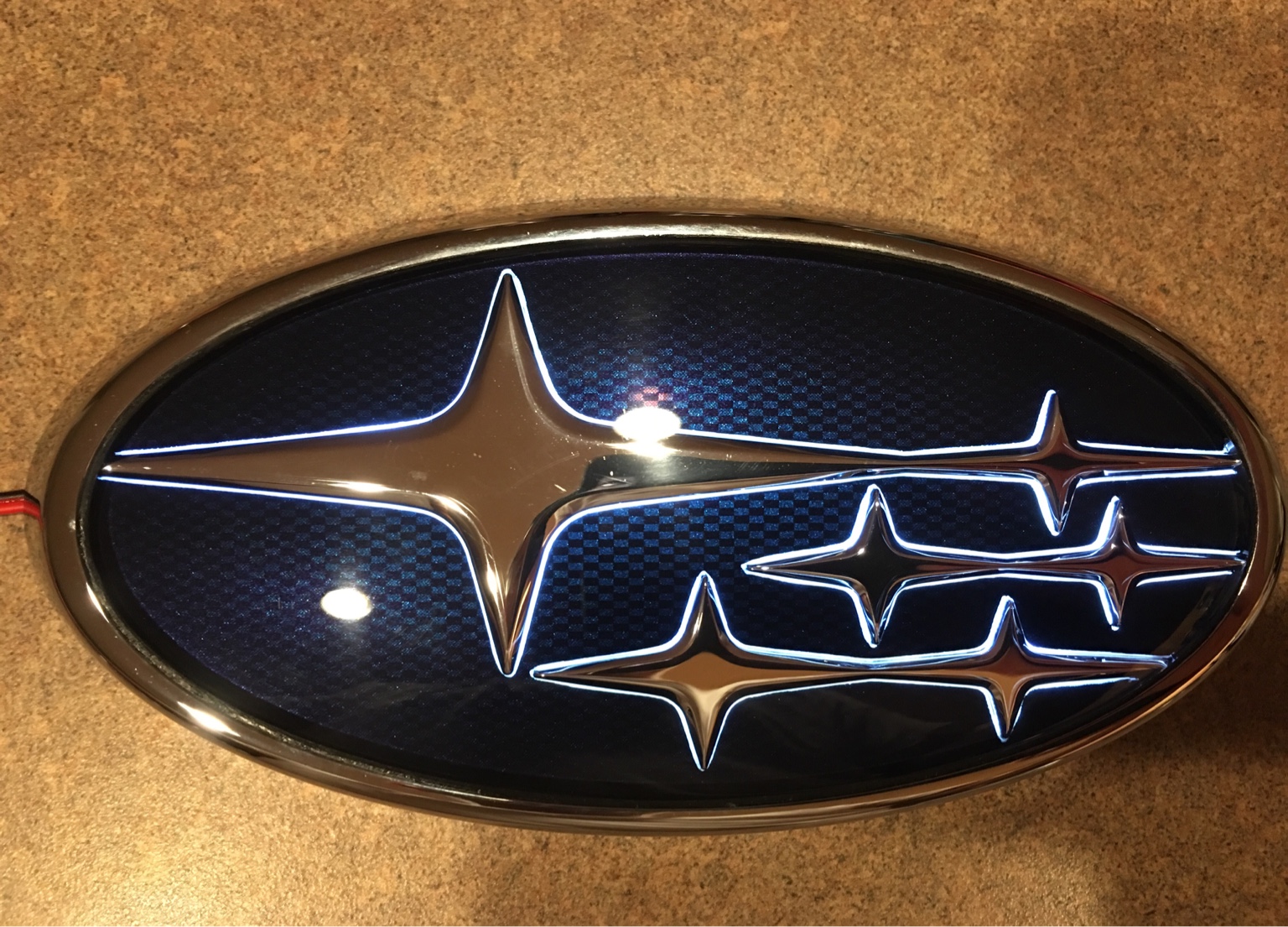Update on Subaru WRX: Installation of LED Backlit Badge Completed