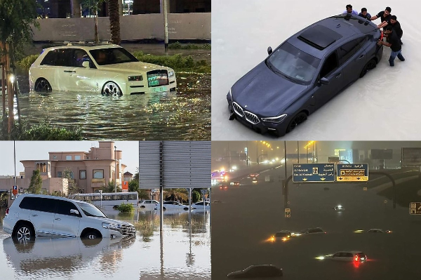 Photos : Massive Flood From A Year’s Worth Of Rainfall Drowns Thousands Of Cars In Dubai