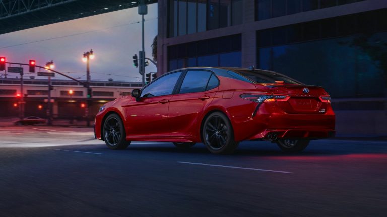 A 2024 Toyota Camry In The Supersonic Red With Midnight Black Metallic Roof Exterior Shade (Credits Toyota)