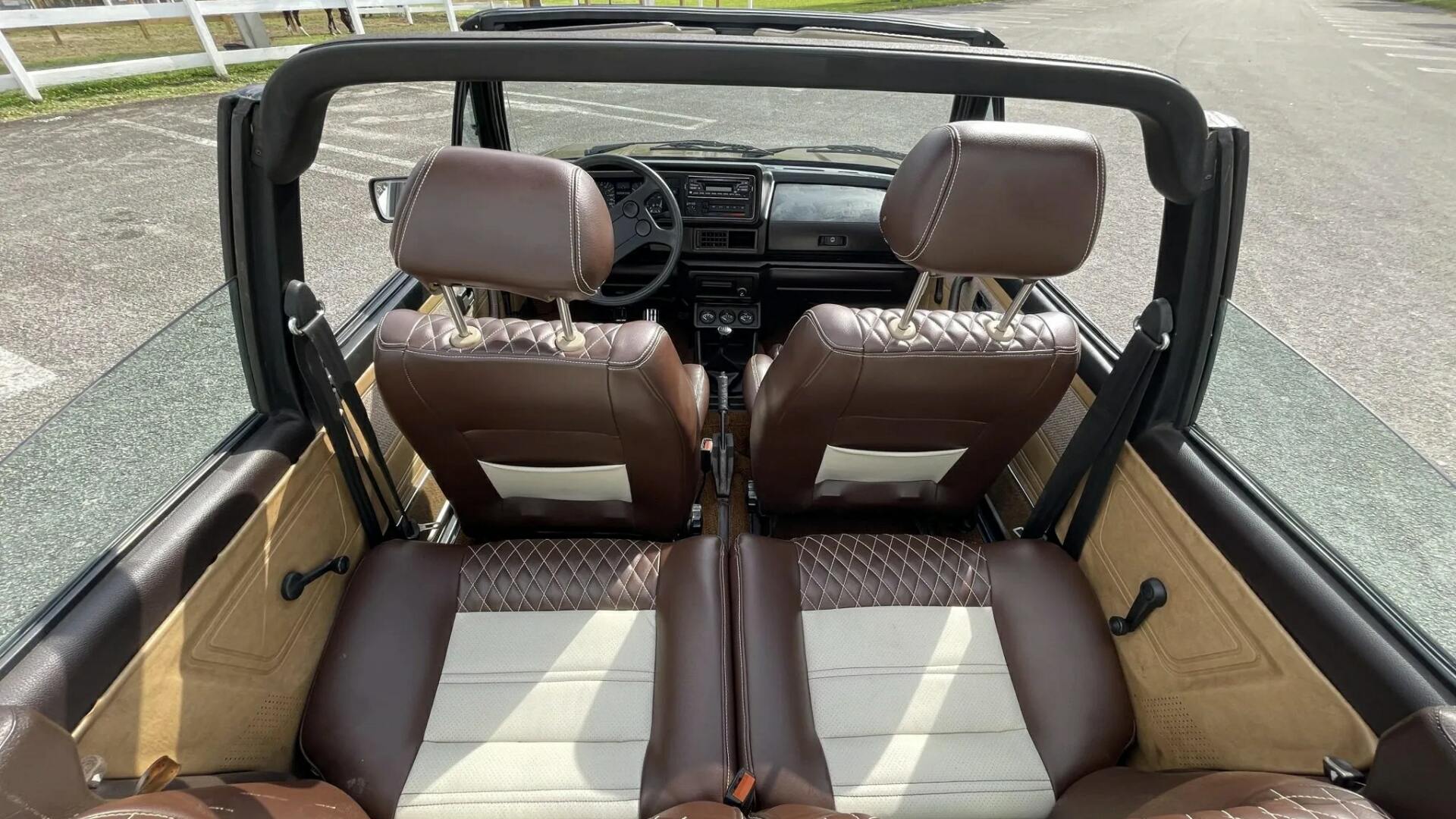 An Aerial View Of The Interior Of The 1984 VW Rabbit Convertible (Credits Bring A Trailer)