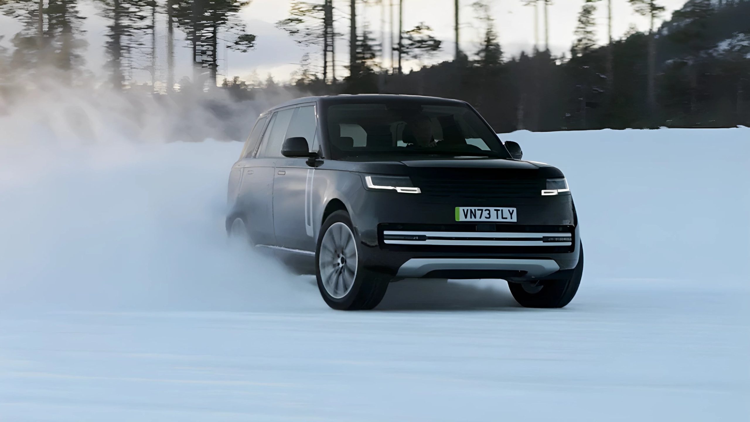 Range Rover's First Ever Electric Vehicle Prototype Getting Tested On The Frozen Lakes Of Sweden (Land Rover Newsroom)