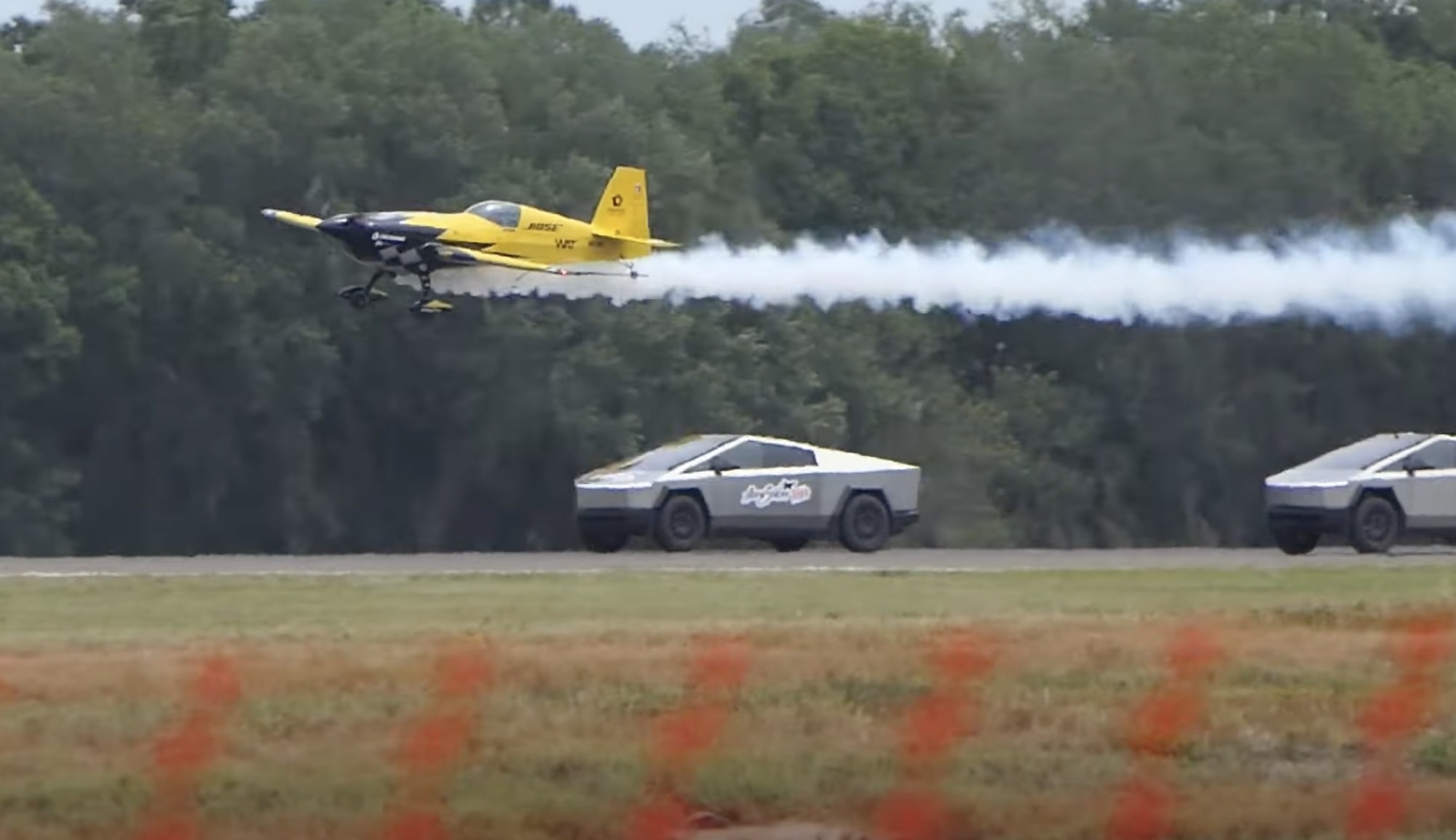 Tesla Cybertruck vs. Airplane