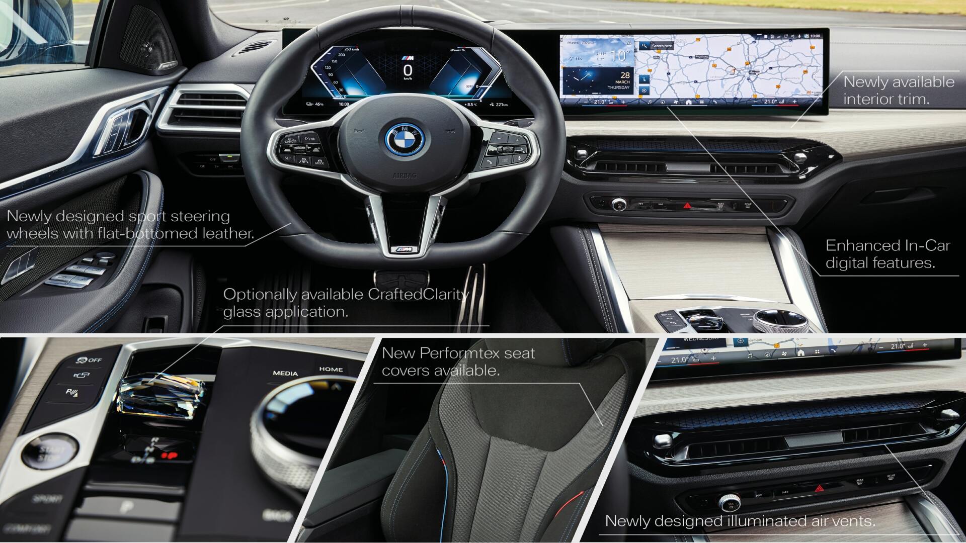 The Interior Highlights Of The BMW i4 (Credits BMW Pressroom)