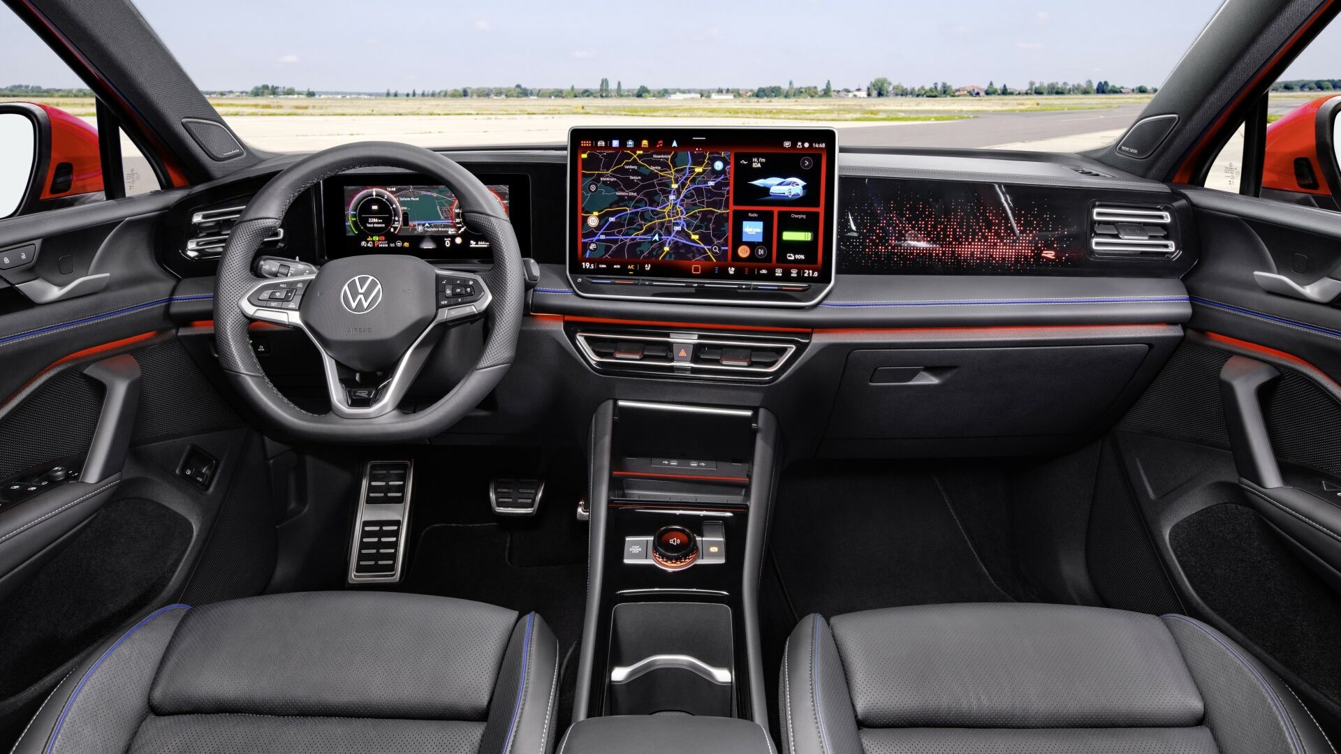 The Interior, Steering, Dashboard, And Central Console Of A 2025 Volkswagen Tiguan (Credits Volkswagen)