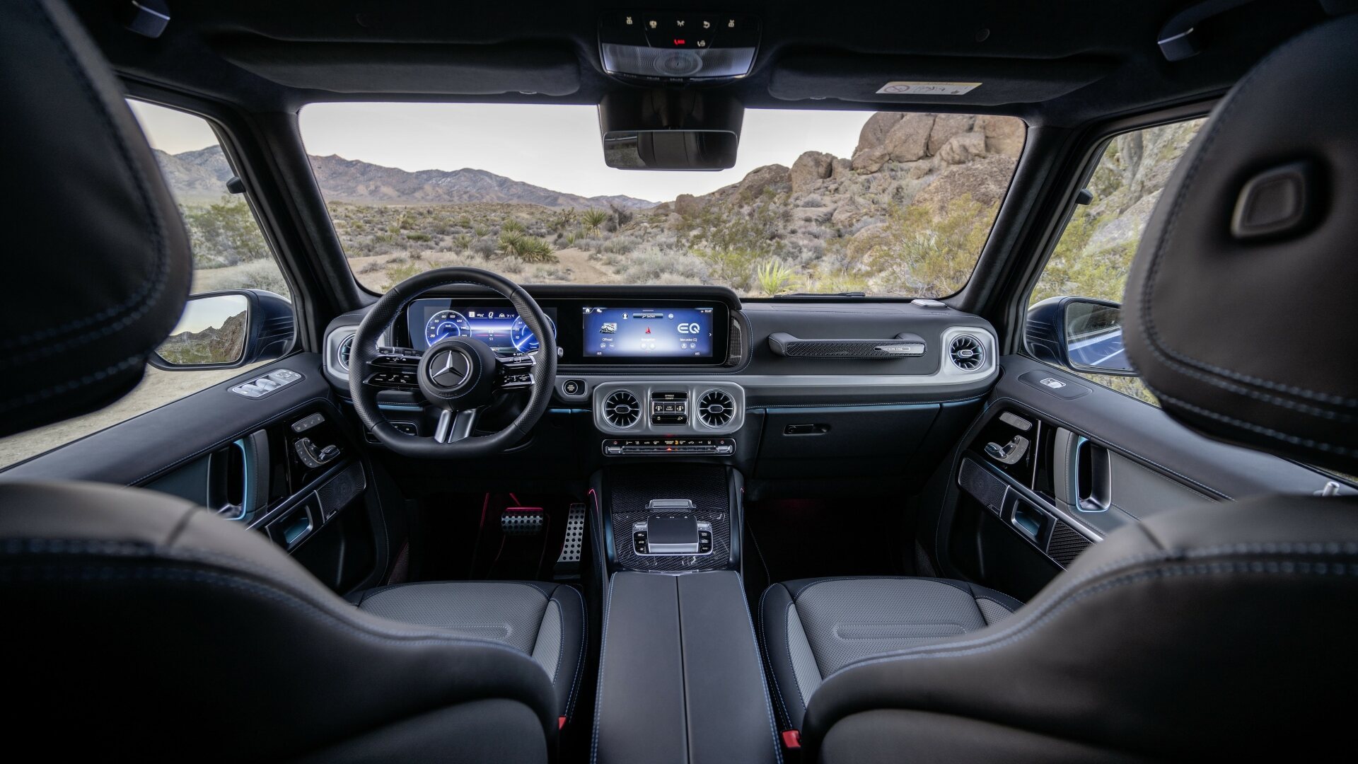 The Interior, Steering, Dashboard, And Central Console Of The All-New 2025 Mercedes Electric G-Wagen (Credits Mercedes-Benz Media)