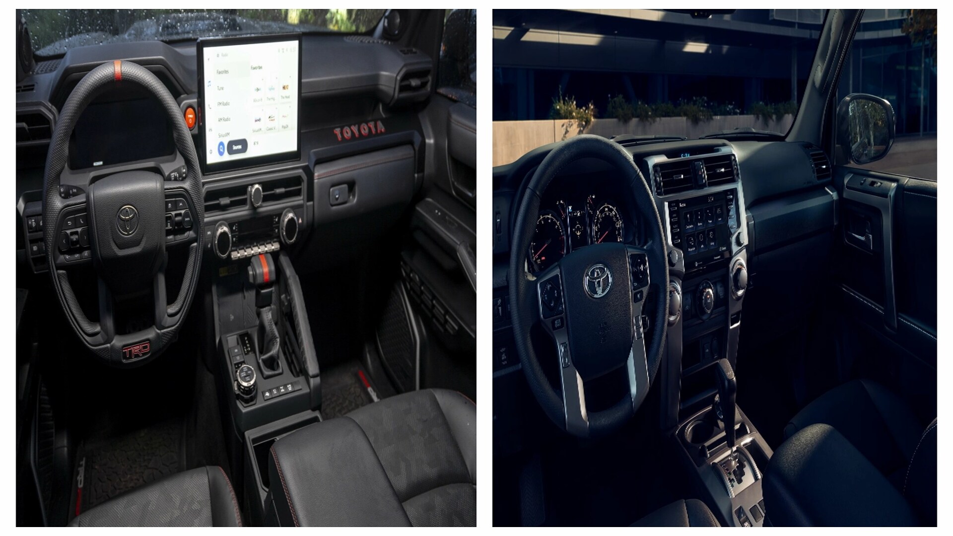The Interiors Of The 2025 (Left) And 2024 (Right) Toyota 4Runner (Credits Toyota USA Newsroom)