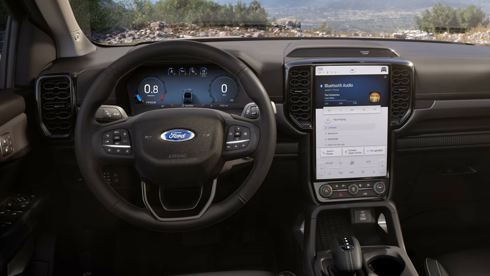 The Steering, Dashboard, And Central Console Of A 2024 Ford Ranger Raptor (Credits Ford)