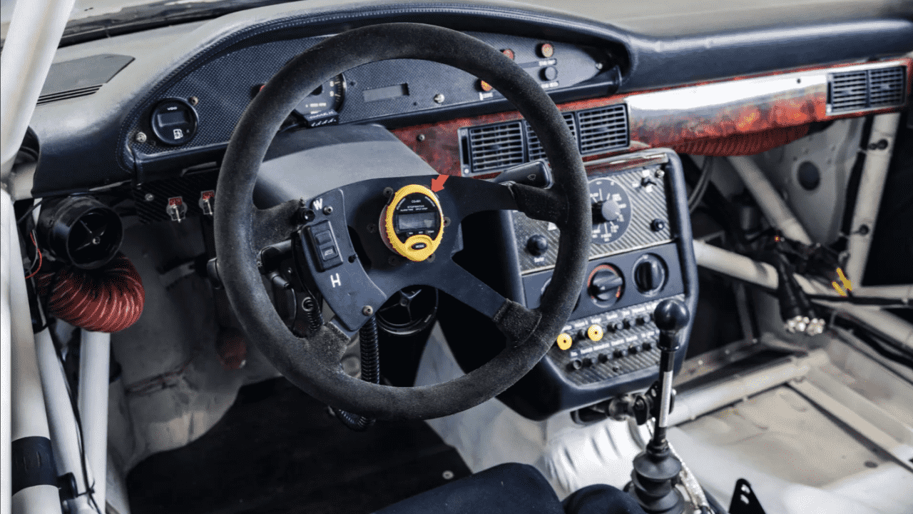 The Steering Wheel, And Dashboard Of The 1991 Audi V8 Quattro DTM (Credits RM Sotheby's)