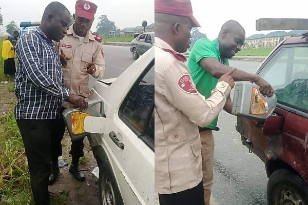 FRSC : 92 Motorists Conveying Fuel In Jericans Intercepted, Enforced To Pour Contents Into Vehicle Tanks