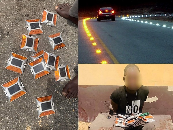 LASG Apprehends Man For Stealing Newly Installed Road Light Indicators On 3rd Mainland Bridge