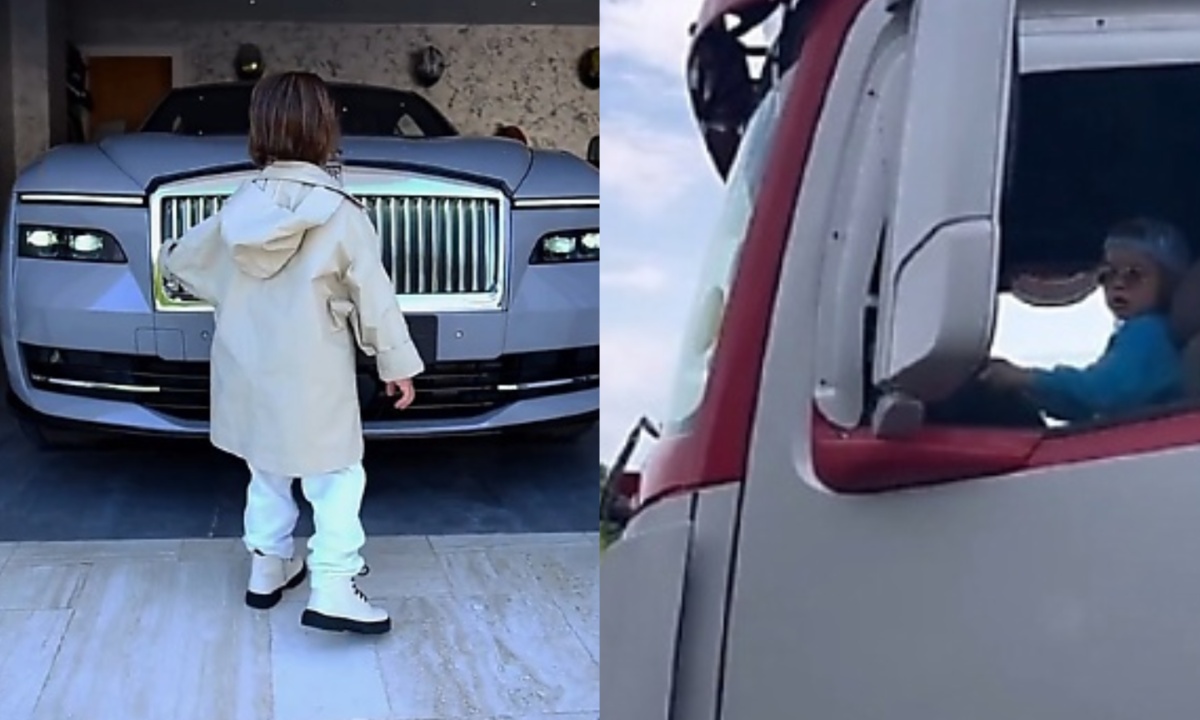 3-Year-Old Demonstrates Expert Driving Skills with Dad’s Ferrari SF90, Rolls-Royce Spectre, and Mercedes Semi Truck