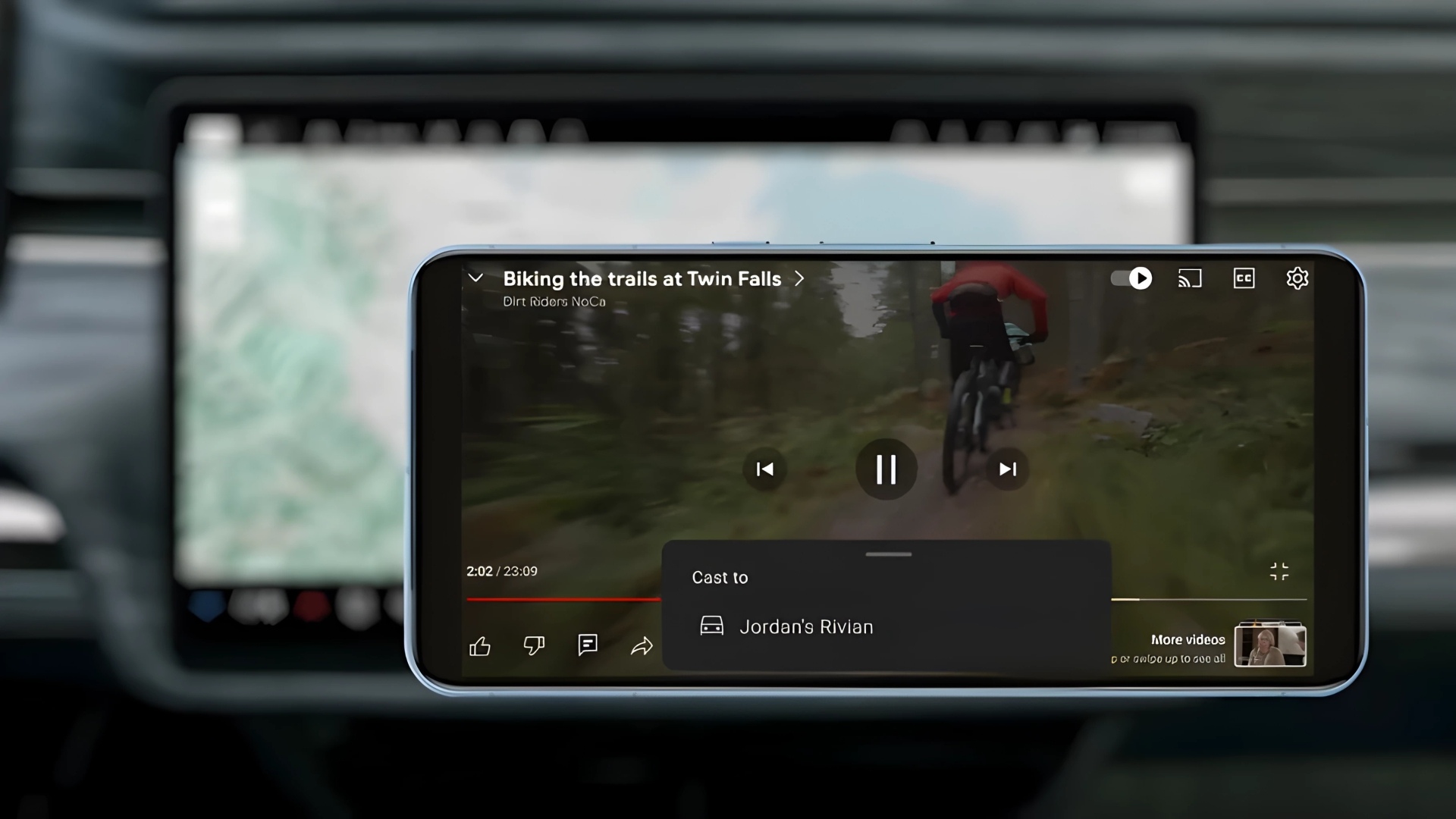 Casting A YouTube Video To The Rivian Display