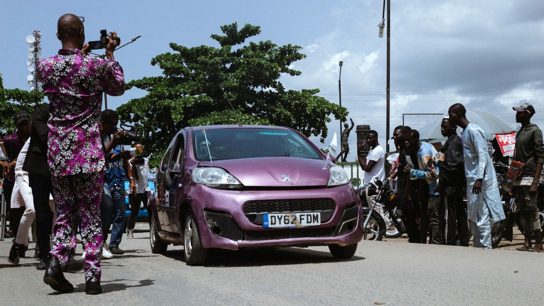 Lagos Welcomes Peugeot 107 Driven by Pelumi Nubi from London to Lagos for Museum Display