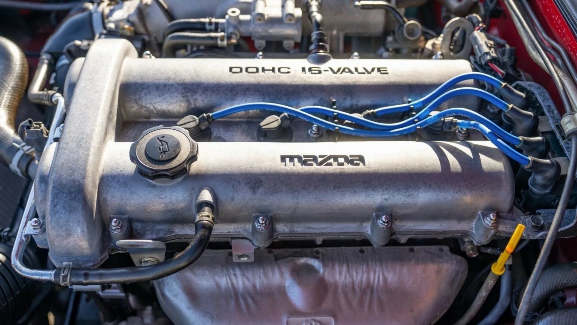The 1.6-Liter DOHC Inline-Four Engine Powering The 1990 Mazda MX-5 Miata