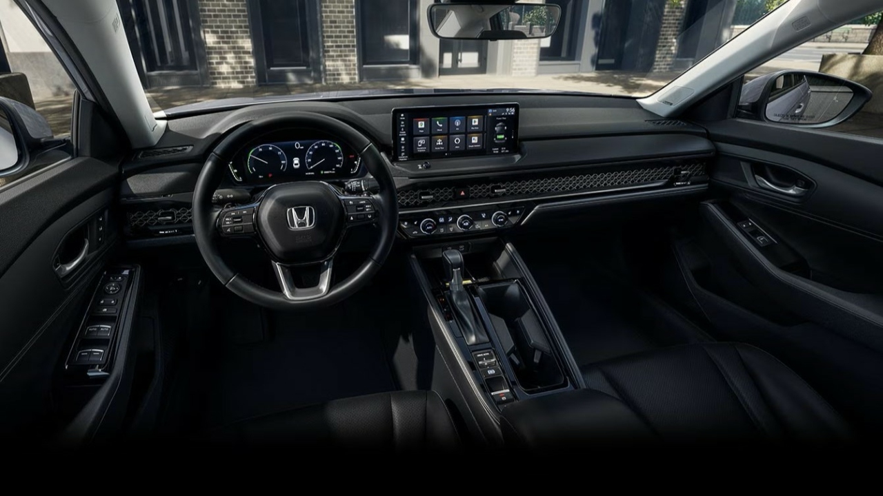 The Interior, Steering, Dashboard, And Central Console Of A 2024 Honda Accord (Credits Honda)