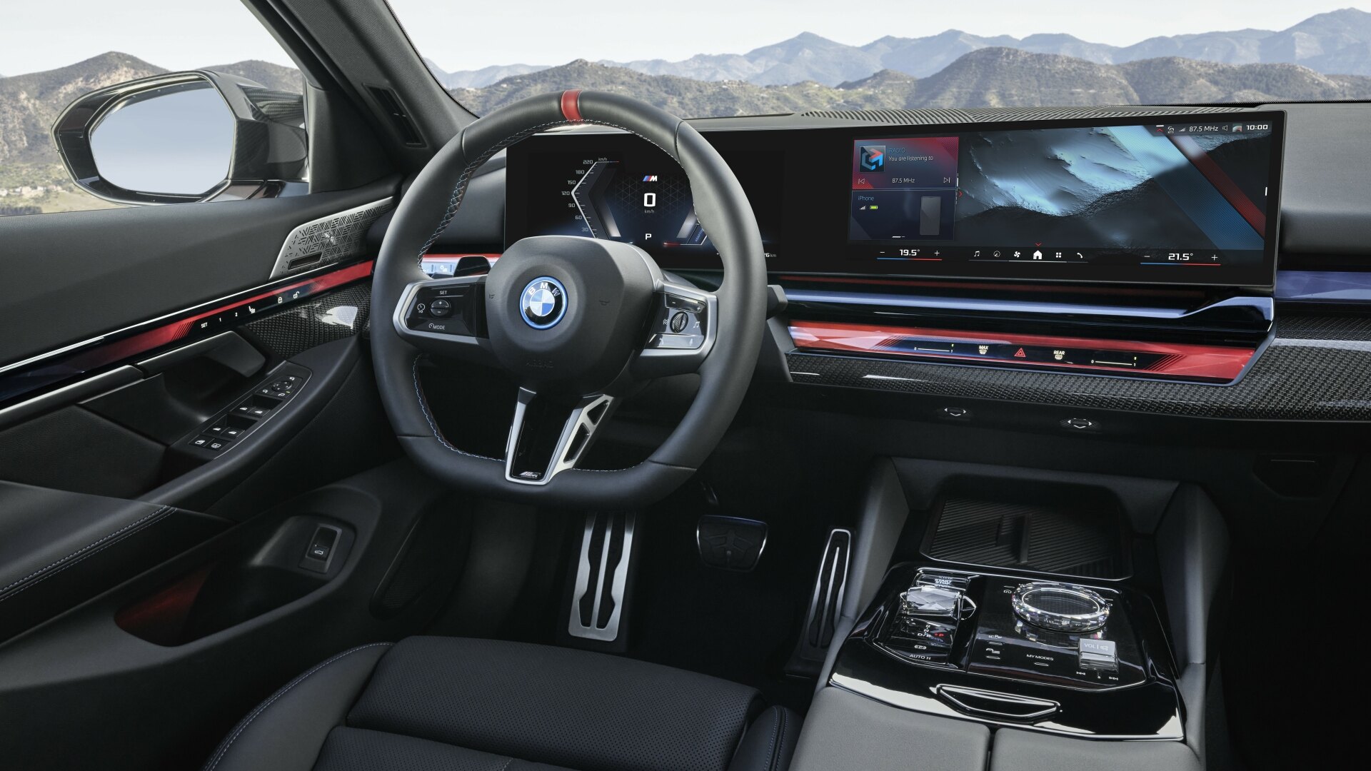 The Interior, Steering, Dashboard, And Central Console Of The New BMW i5 M60 xDrive