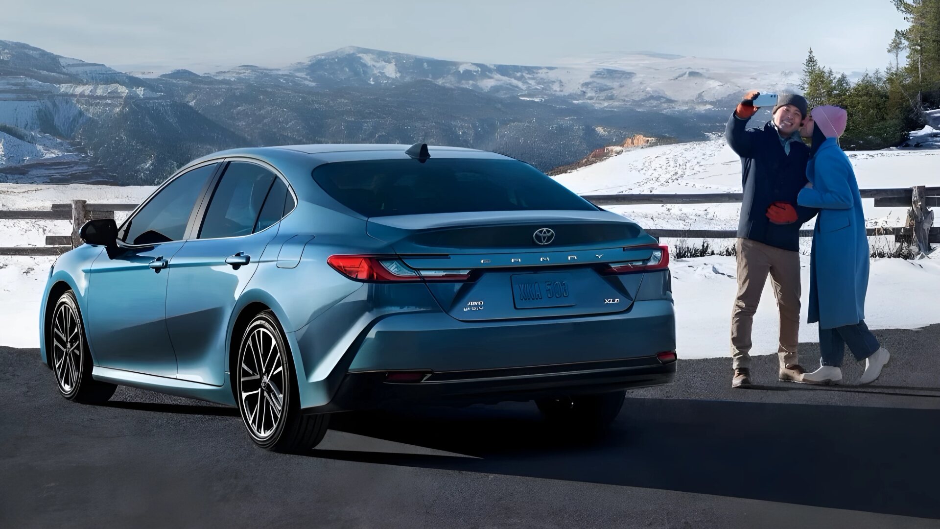 The Rear And Side Profiles Of The 2025 Toyota Camry