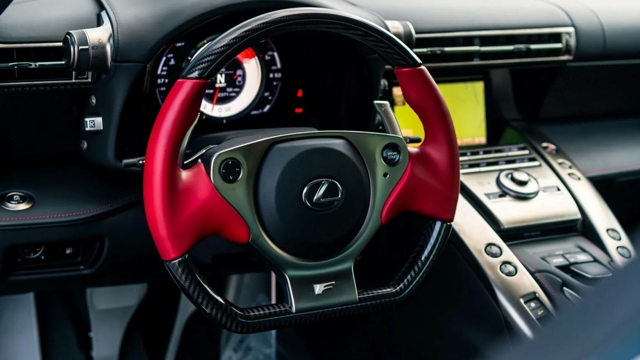 The Steering Wheel, Dashboard, And Central Console Of The 2012 Lexus LFA (Credits Bring a Trailer)