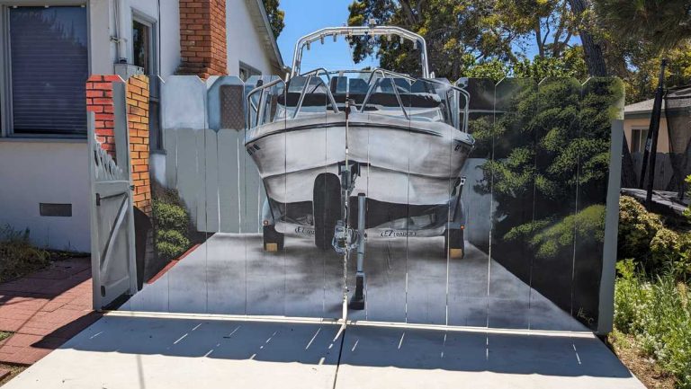 Artistic Solution: Concealing a Boat with Faux Fence Painting