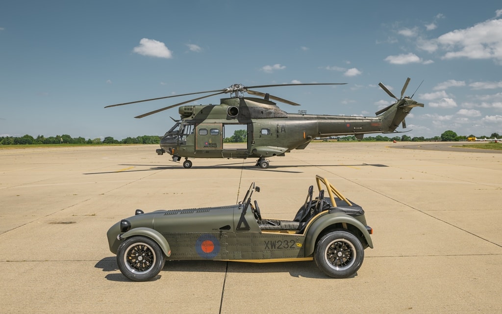 Unique Caterham Seven 360R Honors RAF Puma HC2 Helicopter