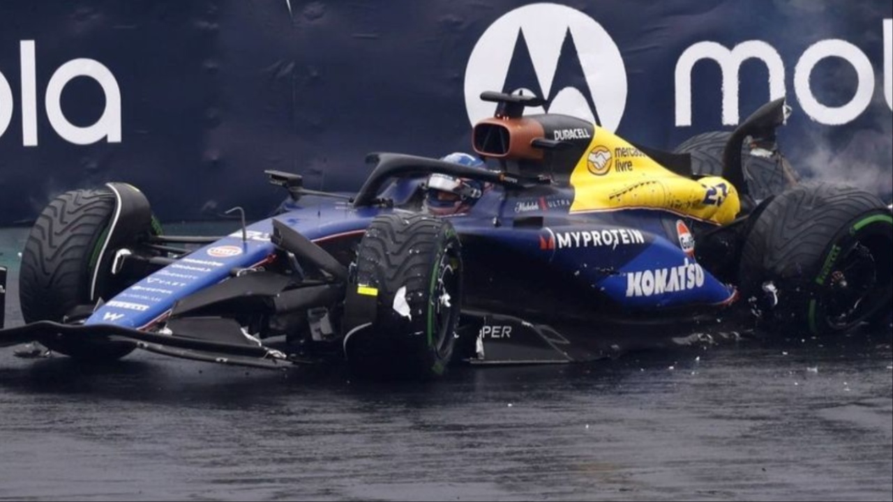 Albon Withdraws from Brazilian GP After Heavy Crash in Chaotic Rain Hit Qualifying Session