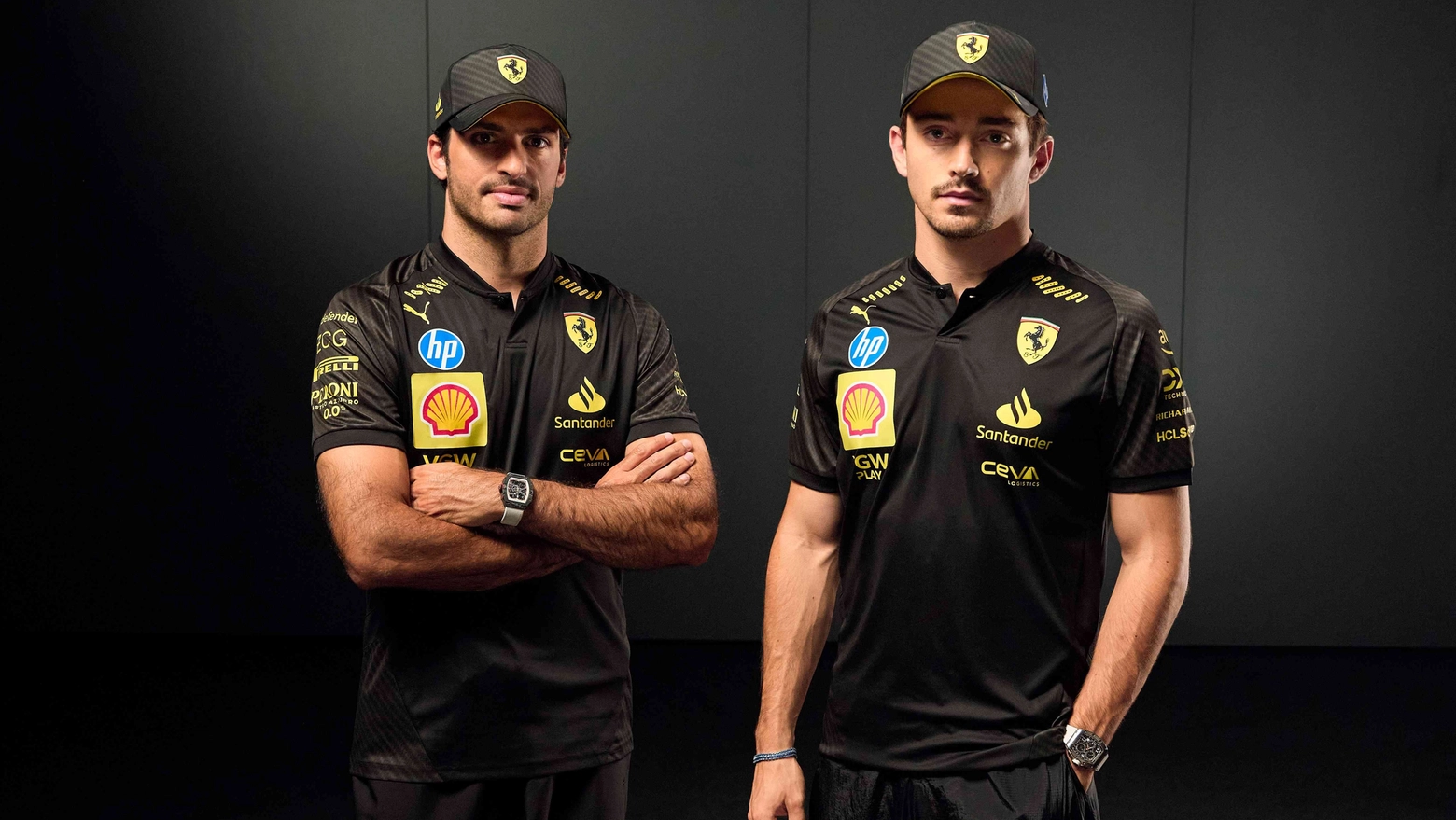 Carlos Sainz and Charles Leclerc F1 Italian Company