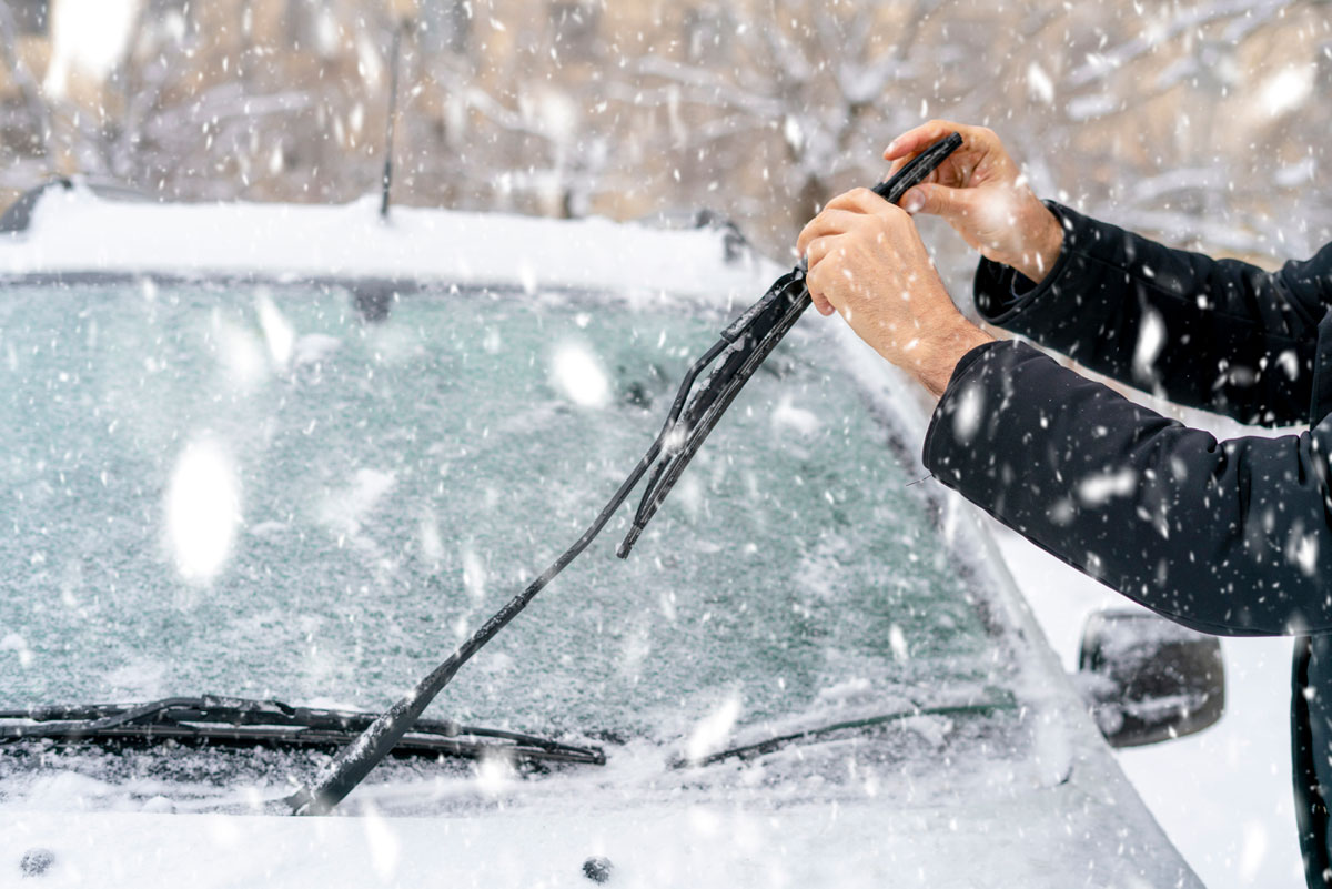 Use Winter Wiper Blades and Washer Fluid