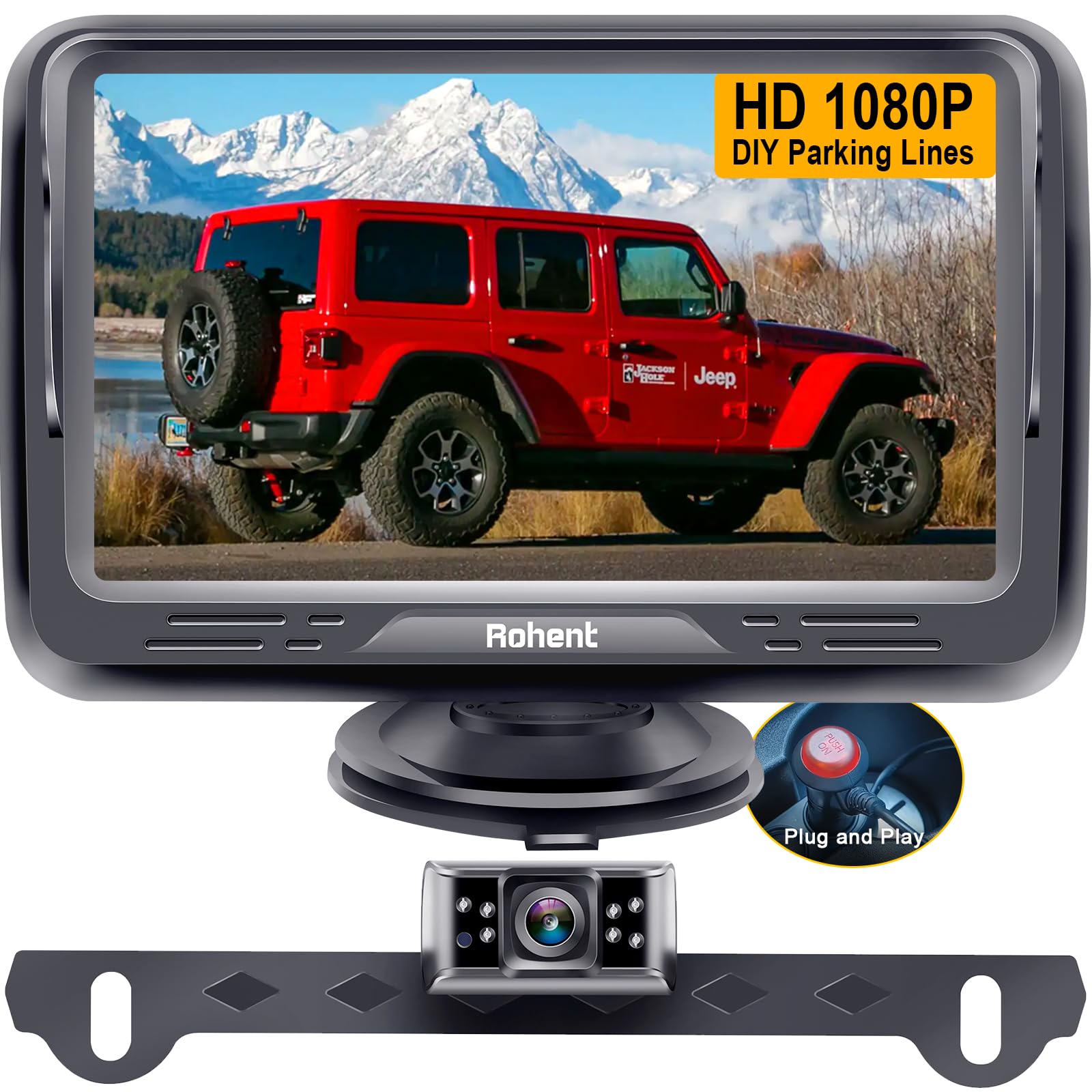 HD 720P Backup Camera and Monitor One Power Kit